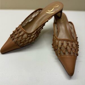 Sam Edelman Tan Woven Mules